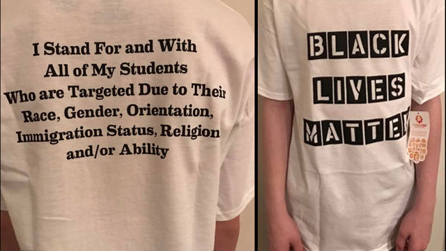 벨뷰 교육구 교사 몇명 "Black Lives Matter" 가 적인 셔츠입고 출근해