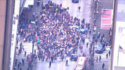 KIRO 7 Chopper over downtown protest.